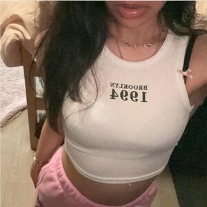 Brooklyn 1994 White Crop Top